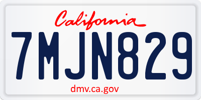 CA license plate 7MJN829