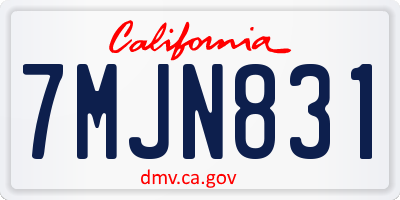 CA license plate 7MJN831