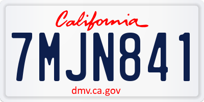 CA license plate 7MJN841