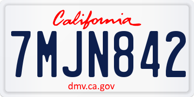 CA license plate 7MJN842