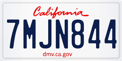 CA license plate 7MJN844