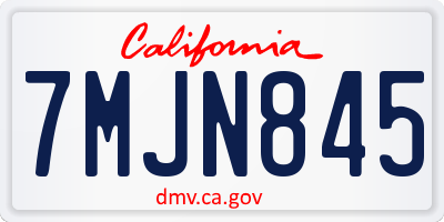 CA license plate 7MJN845