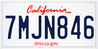 CA license plate 7MJN846