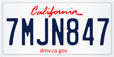 CA license plate 7MJN847