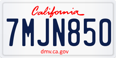 CA license plate 7MJN850