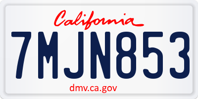 CA license plate 7MJN853