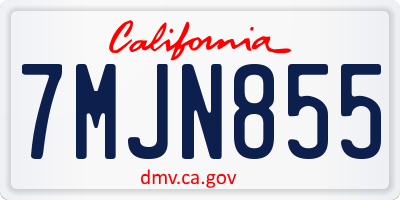 CA license plate 7MJN855