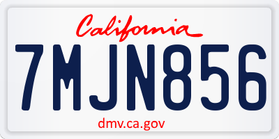 CA license plate 7MJN856