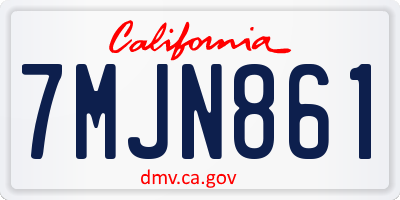 CA license plate 7MJN861