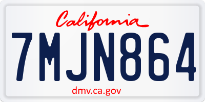 CA license plate 7MJN864