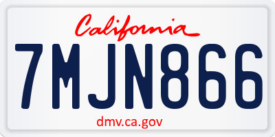 CA license plate 7MJN866