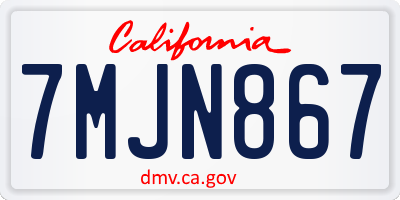 CA license plate 7MJN867