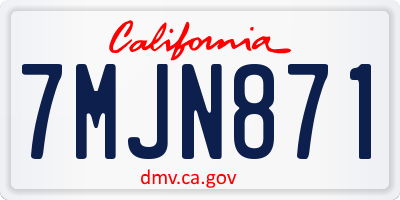 CA license plate 7MJN871