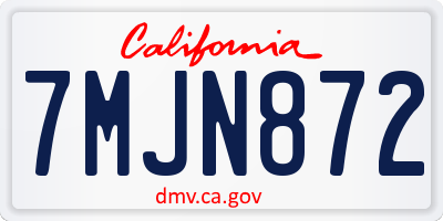 CA license plate 7MJN872