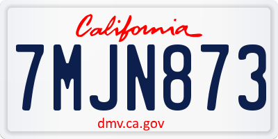 CA license plate 7MJN873