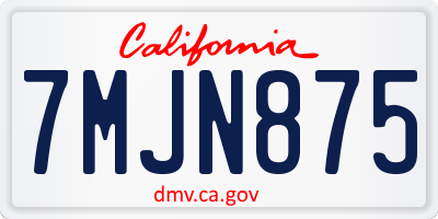 CA license plate 7MJN875