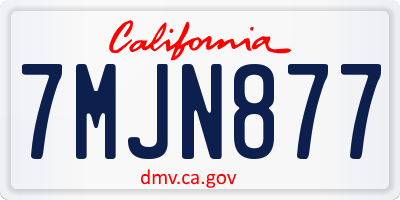 CA license plate 7MJN877