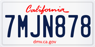 CA license plate 7MJN878