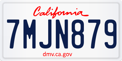 CA license plate 7MJN879