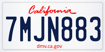 CA license plate 7MJN883