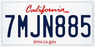 CA license plate 7MJN885