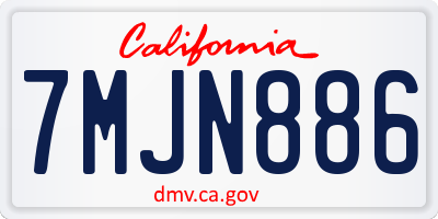 CA license plate 7MJN886