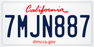 CA license plate 7MJN887