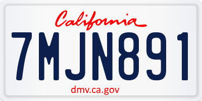 CA license plate 7MJN891