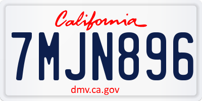 CA license plate 7MJN896