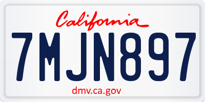 CA license plate 7MJN897