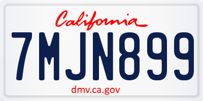 CA license plate 7MJN899