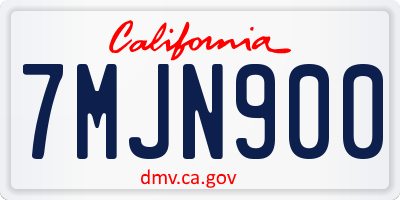 CA license plate 7MJN900