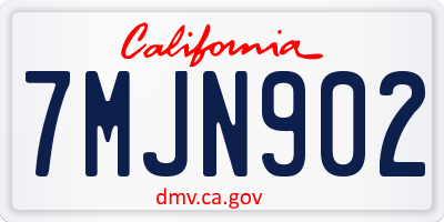 CA license plate 7MJN902