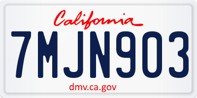 CA license plate 7MJN903