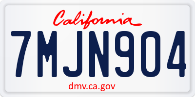 CA license plate 7MJN904