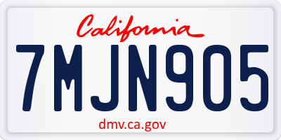 CA license plate 7MJN905