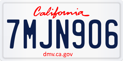 CA license plate 7MJN906