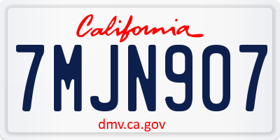 CA license plate 7MJN907