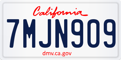 CA license plate 7MJN909