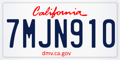 CA license plate 7MJN910