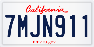 CA license plate 7MJN911