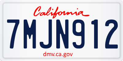 CA license plate 7MJN912