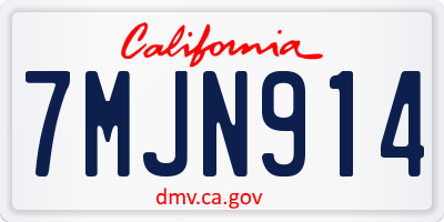 CA license plate 7MJN914