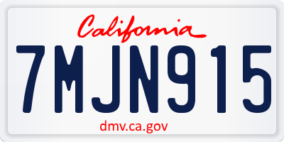 CA license plate 7MJN915