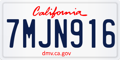 CA license plate 7MJN916