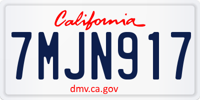 CA license plate 7MJN917