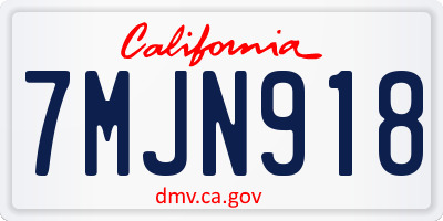 CA license plate 7MJN918