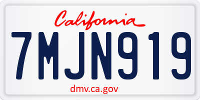 CA license plate 7MJN919