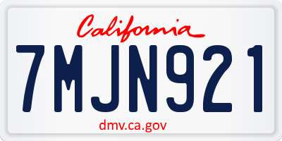 CA license plate 7MJN921