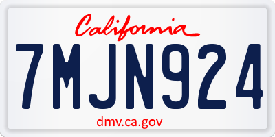 CA license plate 7MJN924